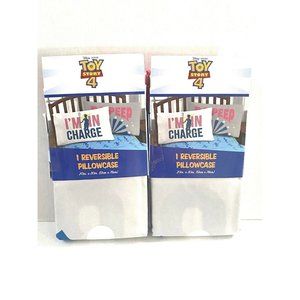 Lot of 2 “Toy Story 4” Reversible Pillowcase 20 x 30 In. I'm In Charge & Bo Peep